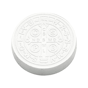 ACERO PLATEADO MEDALLA SAN BENITO RELIEVE 15MM