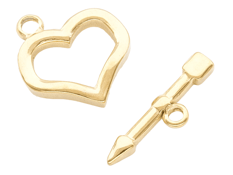 ACERO DORADO BROCHE SALVAVIDAS CORAZON 18MM 