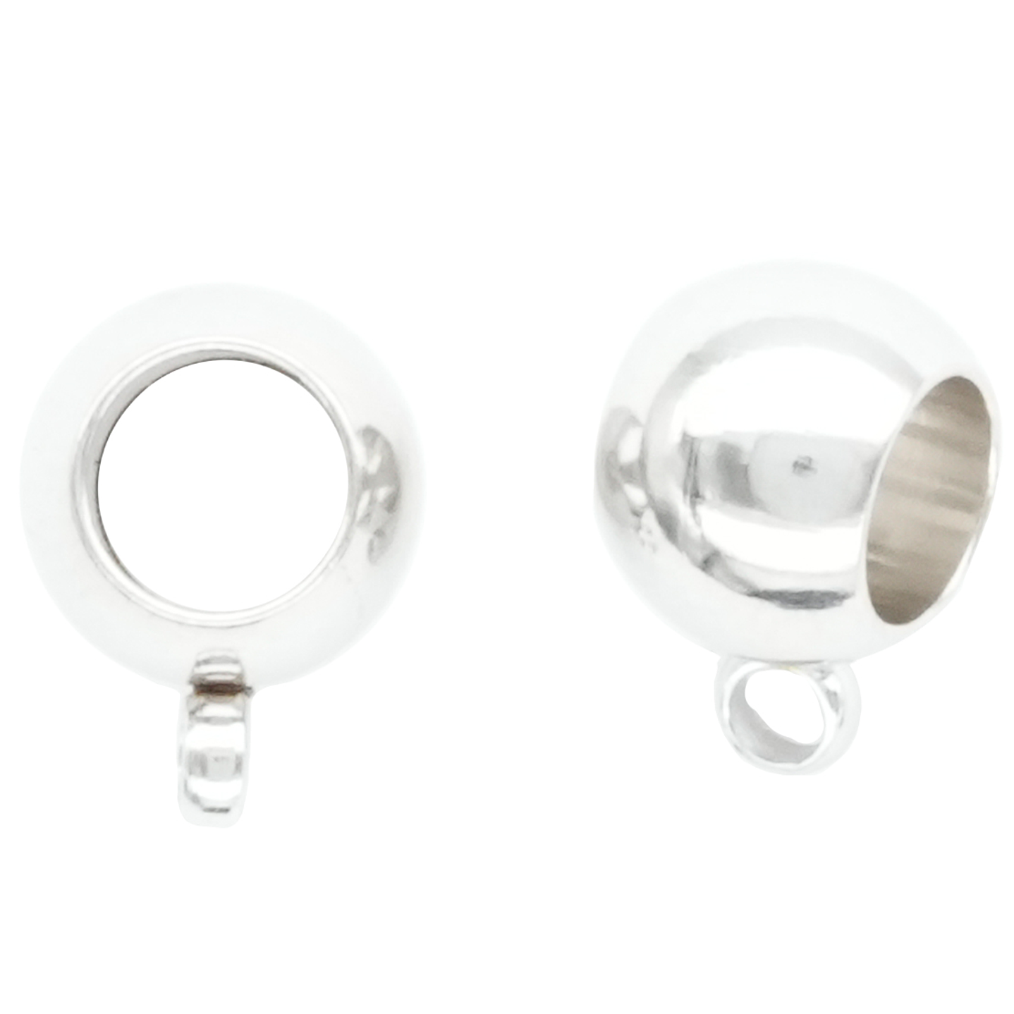 ACERO PLATEADO PORTA DIJE # 6MM  1