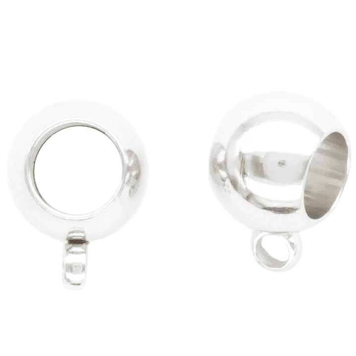 ACERO PLATEADO PORTA DIJE # 6MM  1