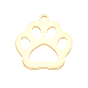 ACERO DORADO DIJE HUELLA PERRO GATO 14MM