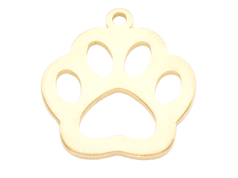 ACERO DORADO DIJE HUELLA PERRO GATO 14MM