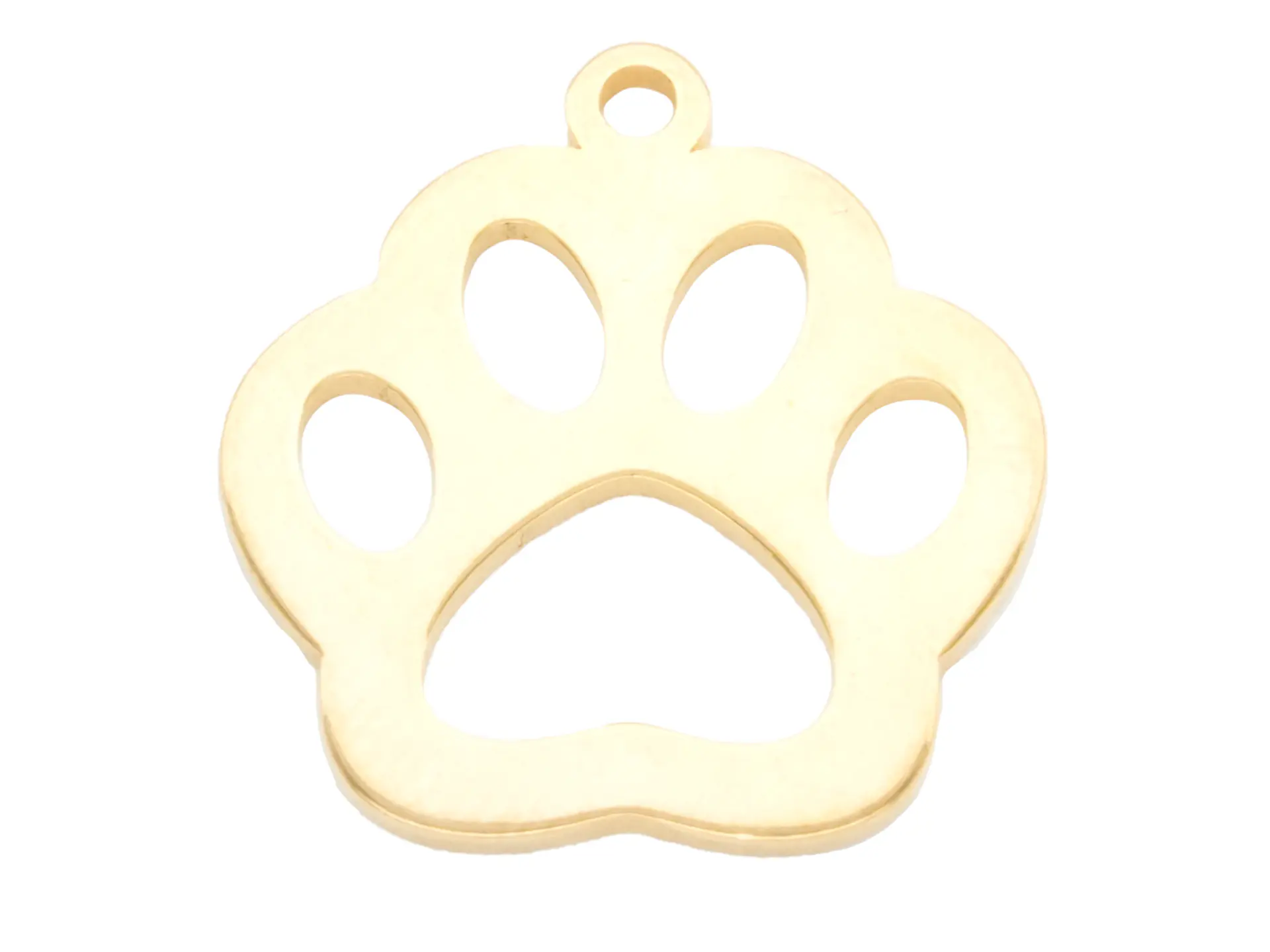 ACERO DORADO DIJE HUELLA PERRO GATO 14MM 1
