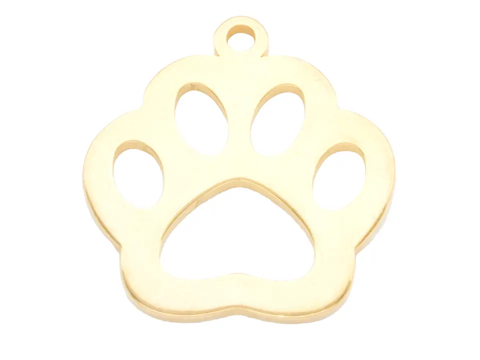 ACERO DORADO DIJE HUELLA PERRO GATO 14MM 1