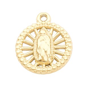ACERO DORADO DIJE VIRGEN GUADALUPE 16MM