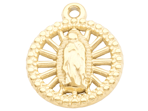 ACERO DORADO DIJE VIRGEN GUADALUPE 16MM