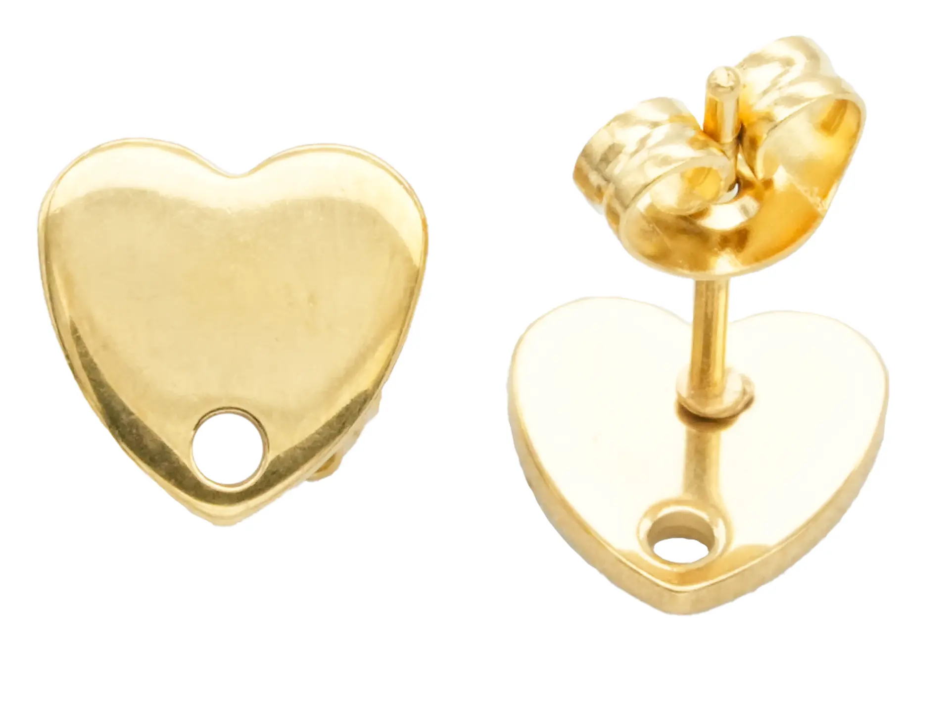 TOPO ACERO DORADO FORMA CORAZON  8*8MM  1