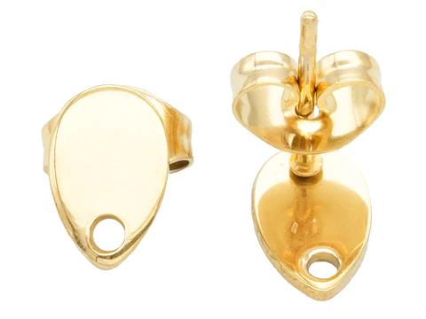 TOPO ACERO 35 DORADO FORMA LAGRIMA 8MM 