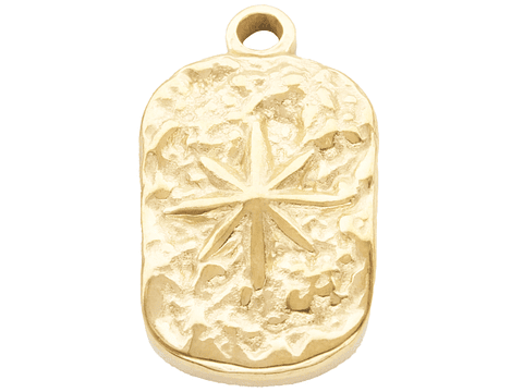 ACERO DORADO DIJE ESTRELLA RECTANGULO 15*10MM