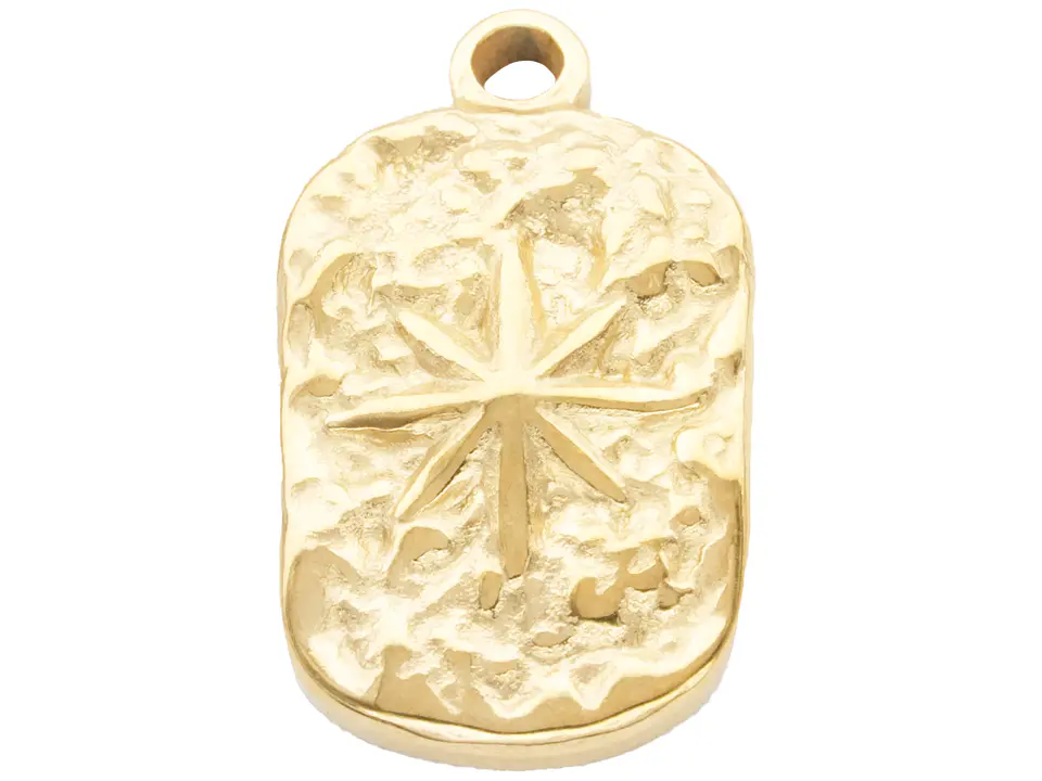 ACERO DORADO DIJE ESTRELLA RECTANGULO 15*10MM 1