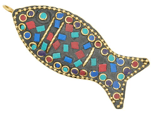 TIBETANO DIJE/PEZ 161    60*24MM 