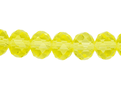 CRISTAL MURANO AMARILLO FUERTE TRANSPARENTE # 8MM