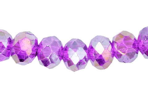 CRISTAL MURANO MORADO FUERTE TRANSPARENTE AB # 8MM