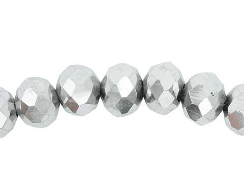 CRISTAL MURANO PLATEADO OSCURO METALIZADO # 8MM