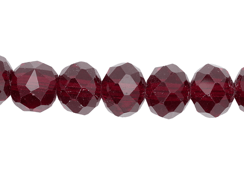 CRISTAL MURANO ROJO OSCURO TRANSPARENTE # 8MM