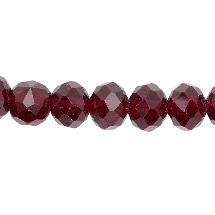 CRISTAL MURANO ROJO OSCURO TRANSPARENTE # 8MM 1