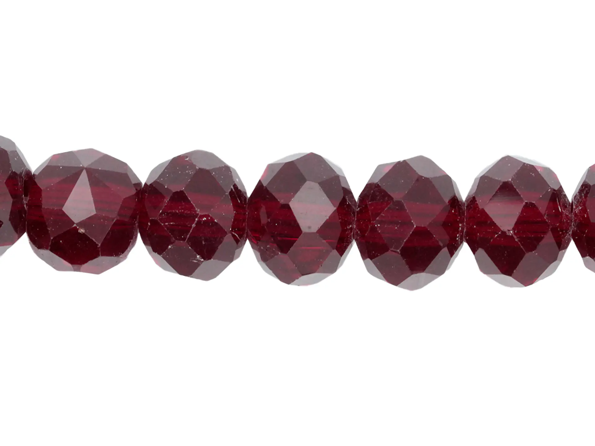 CRISTAL MURANO ROJO OSCURO TRANSPARENTE # 8MM 1