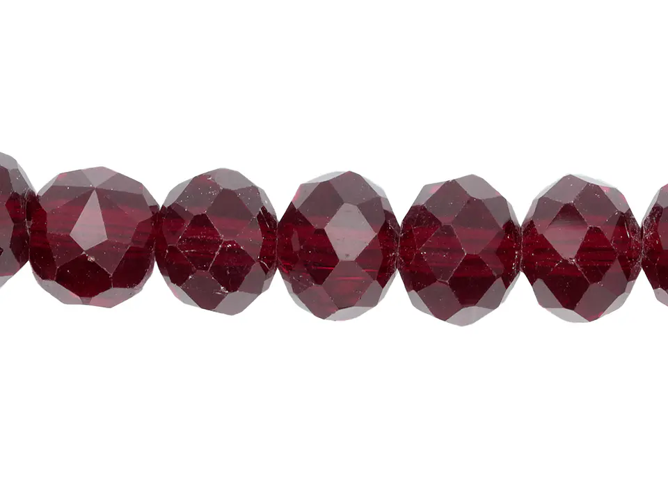 CRISTAL MURANO ROJO OSCURO TRANSPARENTE # 8MM 1