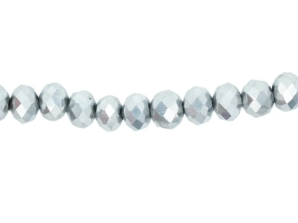 CRISTAL MURANO PLATEADO METALIZADO # 6MM 1