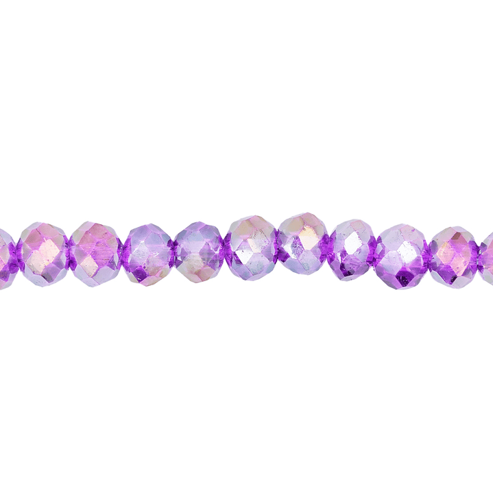 CRISTAL MURANO MORADO FUERTE TRANSPARENTE AB # 6MM 1