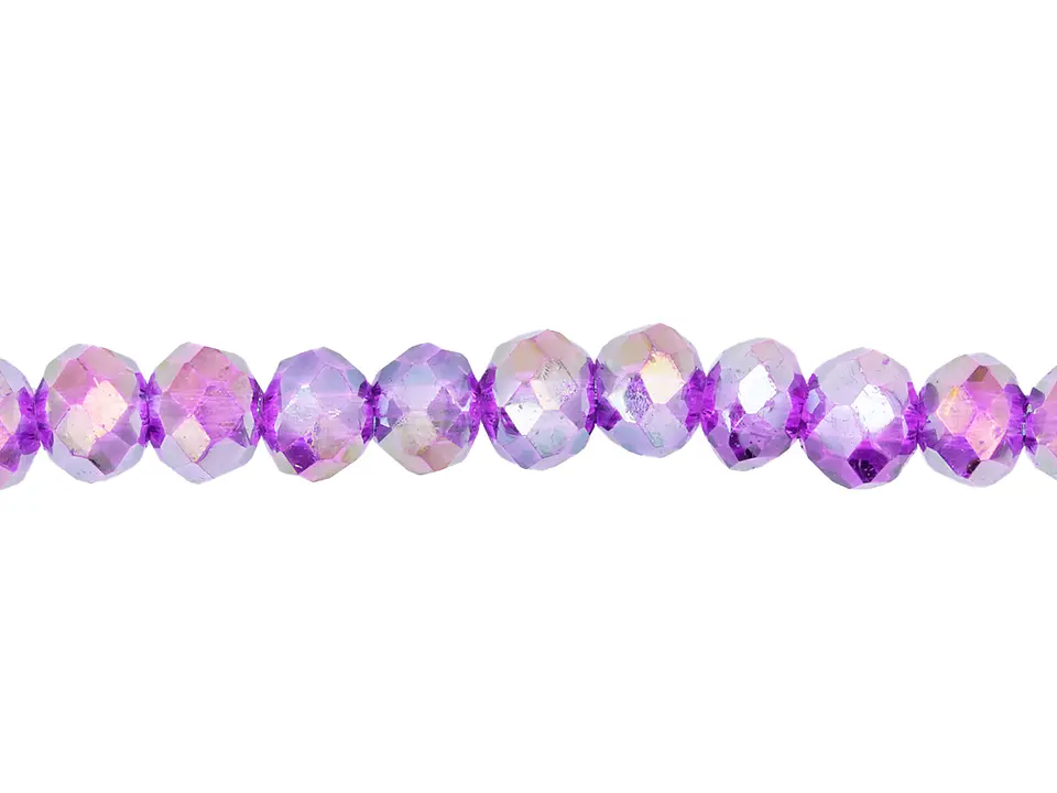 CRISTAL MURANO MORADO FUERTE TRANSPARENTE AB # 6MM 1