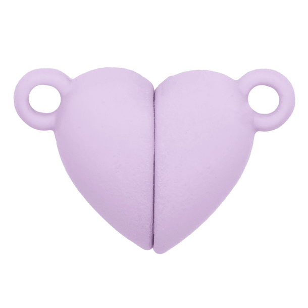 RHODIUM BROOCH MAGNET LILAC HEART 16MM