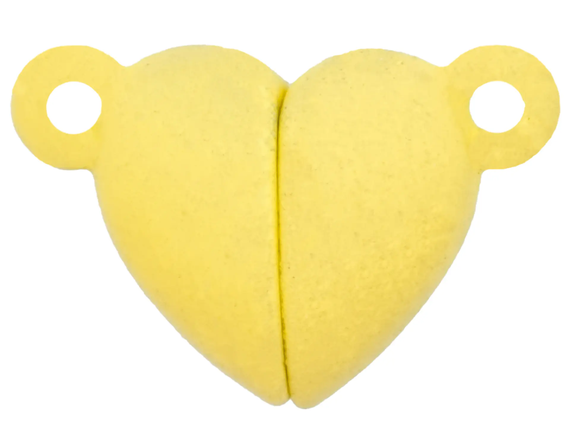 RHODIUM BROOCH MAGNET YELLOW HEART 16MM 1