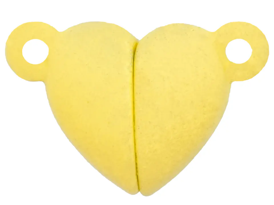 RHODIUM BROOCH MAGNET YELLOW HEART 16MM 1