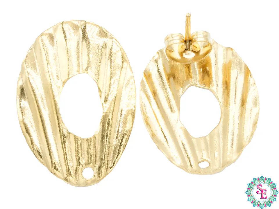  ACERO DORADO TOPO 81 OVALADO HUECO ACANALDO 23*16MM 1