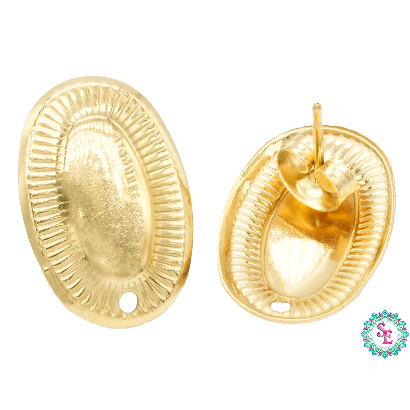  ACERO DORADO TOPO 45 OVALO RELIEVE 18*12MM  1