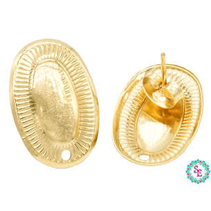  ACERO DORADO TOPO 45 OVALO RELIEVE 18*12MM 