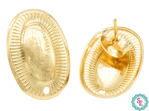  ACERO DORADO TOPO 45 OVALO RELIEVE 18*12MM 