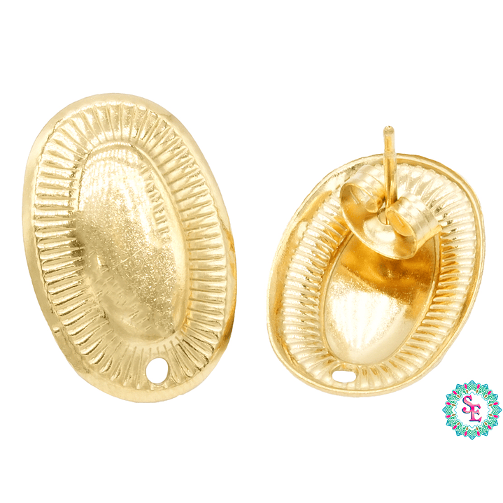  ACERO DORADO TOPO 45 OVALO RELIEVE 18*12MM  1