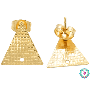  ACERO DORADO TOPO 67 TRIANGULO GRABADO 13*13MM 