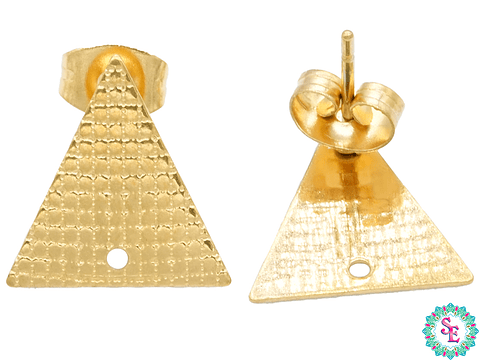  ACERO DORADO TOPO 67 TRIANGULO GRABADO 13*13MM 