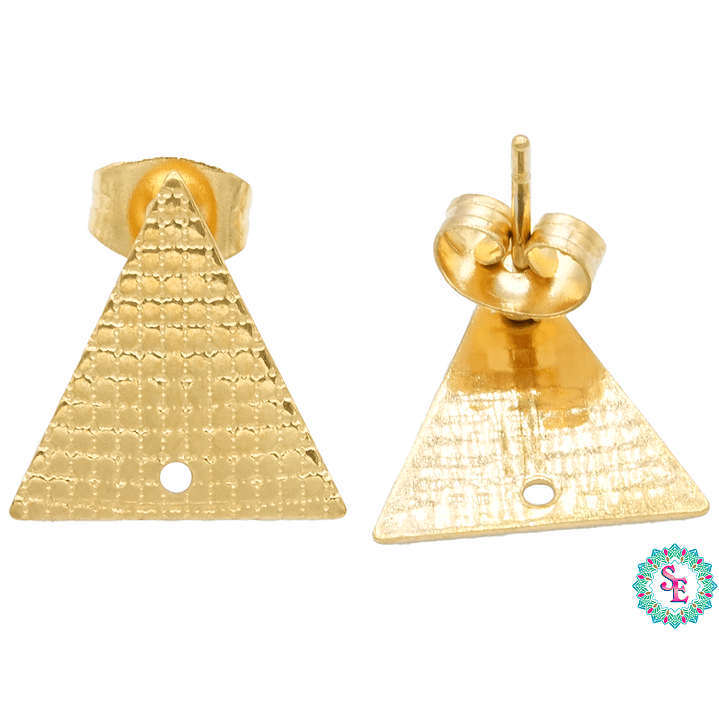  ACERO DORADO TOPO 67 TRIANGULO GRABADO 13*13MM  1