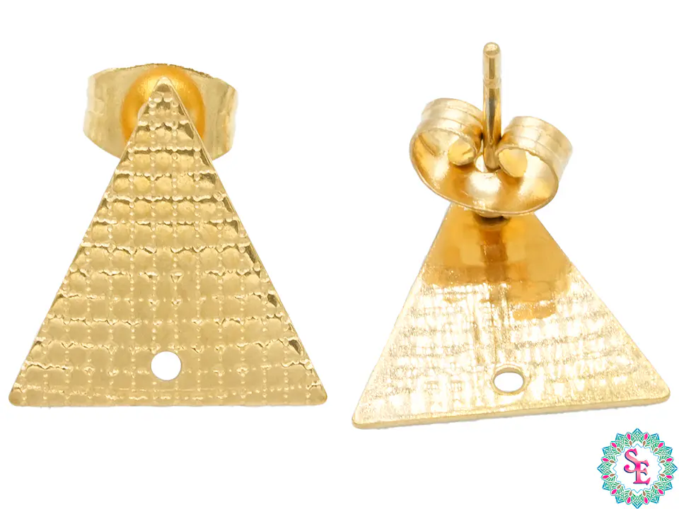  ACERO DORADO TOPO 67 TRIANGULO GRABADO 13*13MM  1