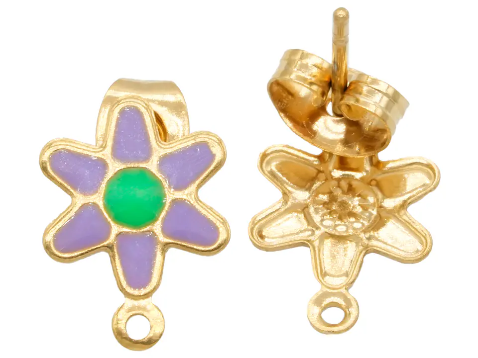 ACERO DORADO TOPO 103 FLOR LILA VERDE 9MM  1