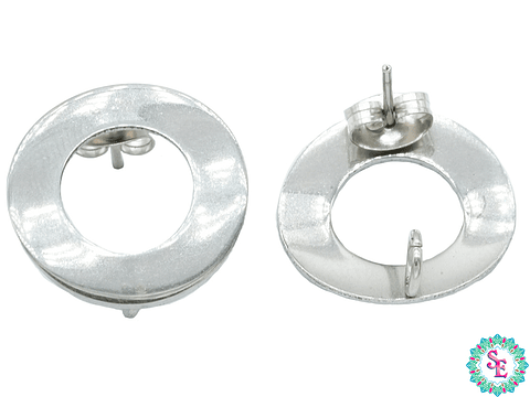  ACERO PLATEADO TOPO 26  REDONDO GRANDE HUECO 18MM 