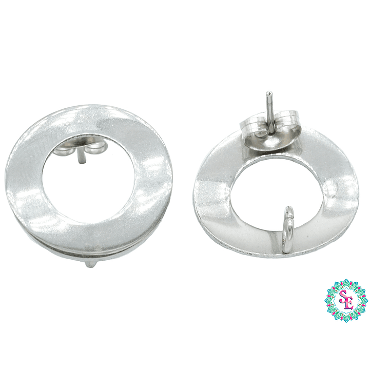  ACERO PLATEADO TOPO 26  REDONDO GRANDE HUECO 18MM  1