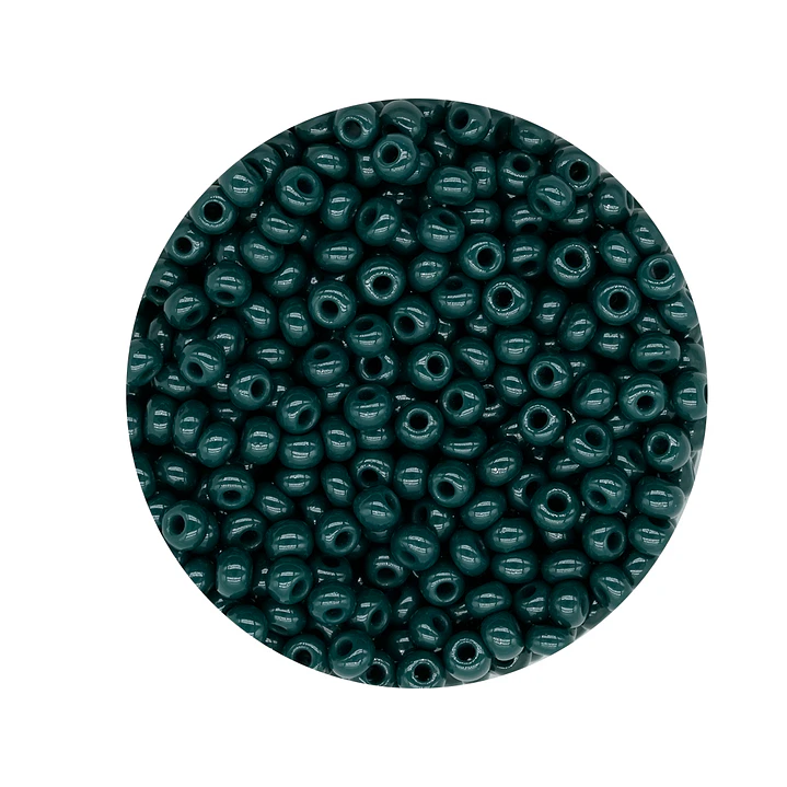 CHAQUIRA CHECA 10/0 (2MM) VERDE OSCURO X 20 GRAMOS (2020 UND APROX) 1