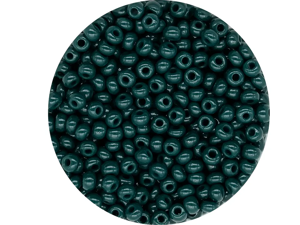 CZECH BEADS 10/0 (2MM) DARK GREEN X 20 GRAMS (2020 UND APPROX) 1