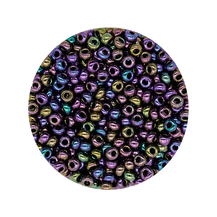 CZECH BEADS 10/0 (2MM) IRIZED PURPLE X 20 GRAMS (2020 UND APPROX) 1