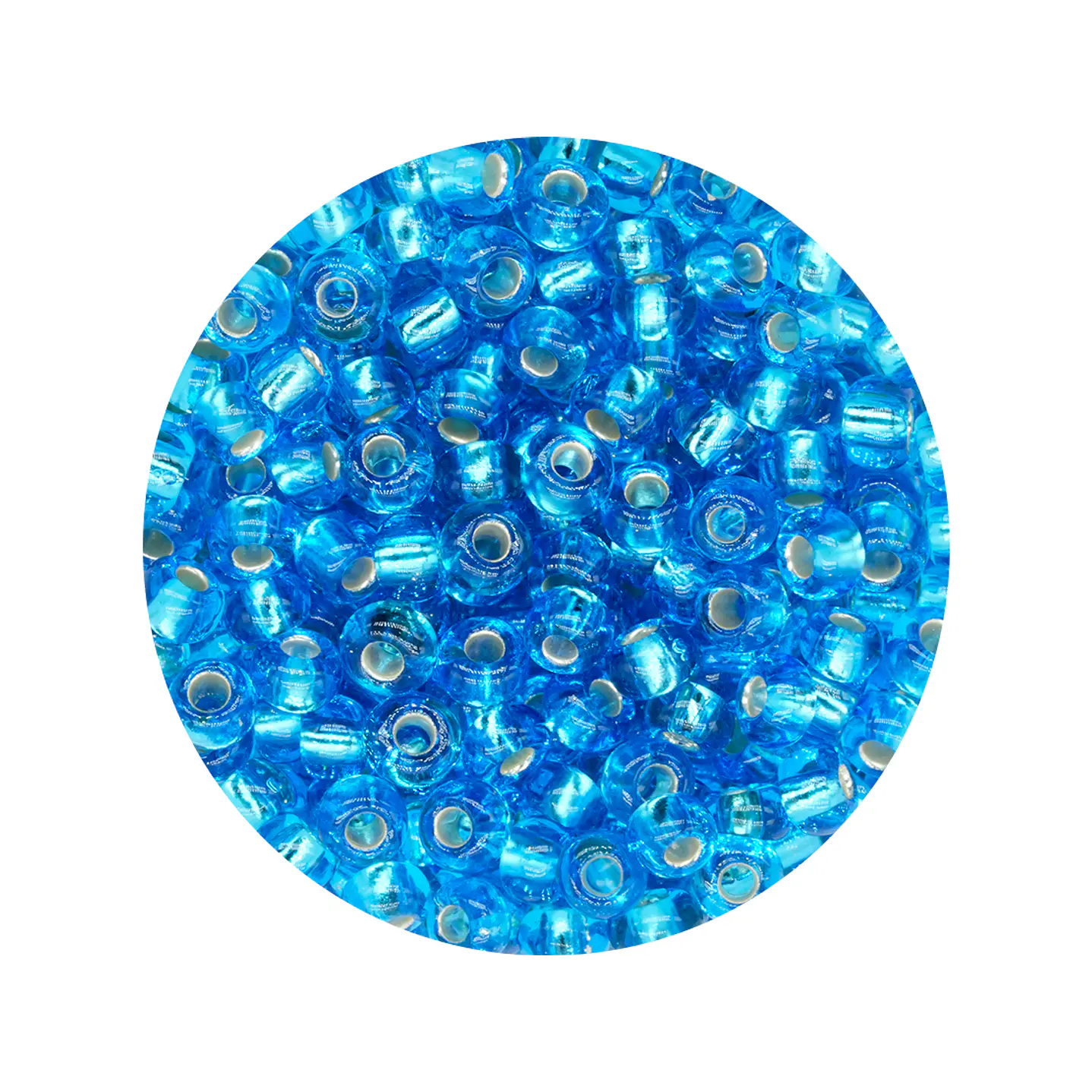 CHAQUIRA CHECA 8/0 AZUL CLARO BRILLANTE  X 20 GRAMOS  1