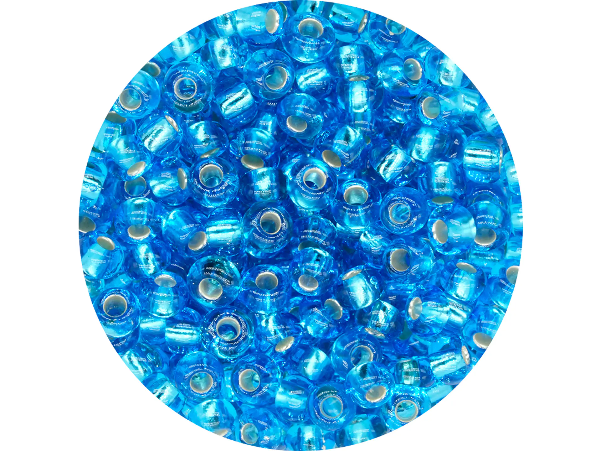 CHAQUIRA CHECA 8/0 AZUL CLARO BRILLANTE  X 20 GRAMOS  1