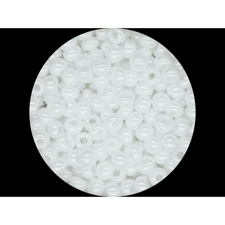 CHAQUIRA CHECA 8/0 (3MM) BLANCO PERLADO X 20 GRAMOS (792 UND APROX) 1