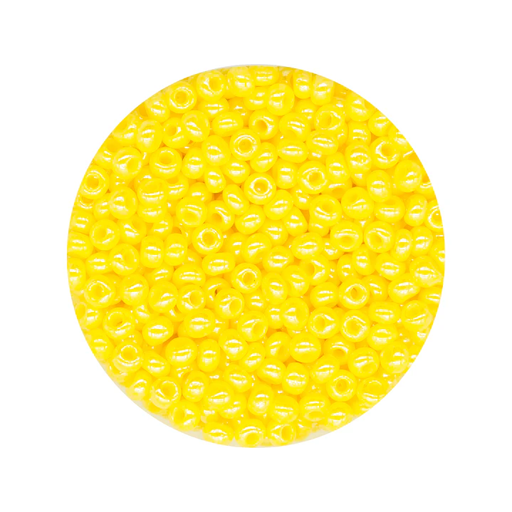 CZECH BEADS 10/0 PEARLED YELLOW X 20 GRAMS 1