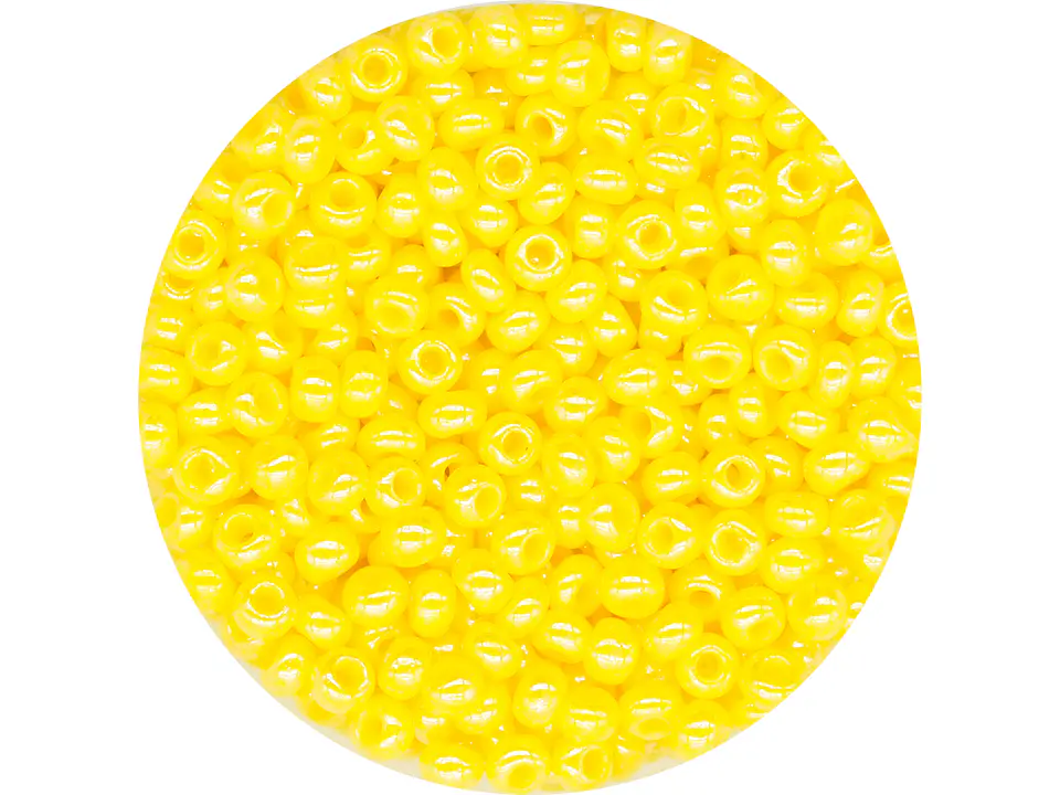 CZECH BEADS 10/0 PEARLED YELLOW X 20 GRAMS 1