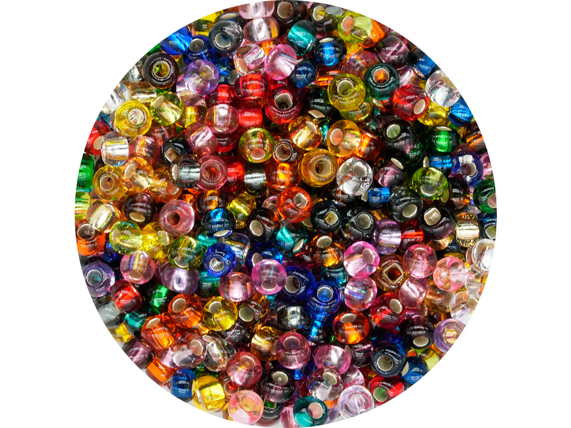 CHAQUIRA CHECA 10/0 (2MM) MIX BRILLANTE TRANSPARENT X 20 GRAMOS (2020 UND APROX) 1