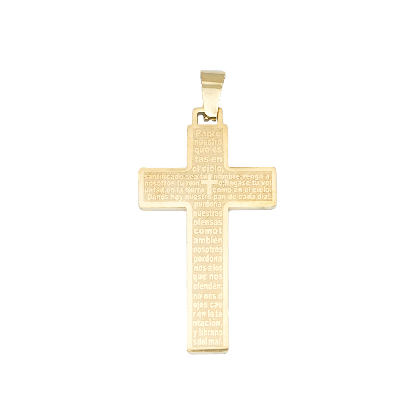 ACERO DORADO CRUZ PADRE NUESTRO 40*22MM 1